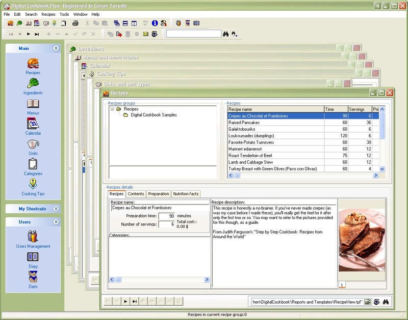 Digital Cookbook, Plus Edition Screenshot